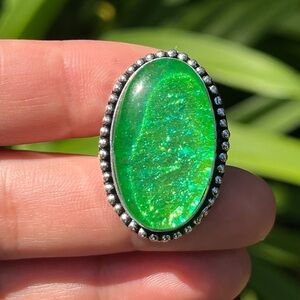 Size‎ 6.5 925 silver plated opalite ring
